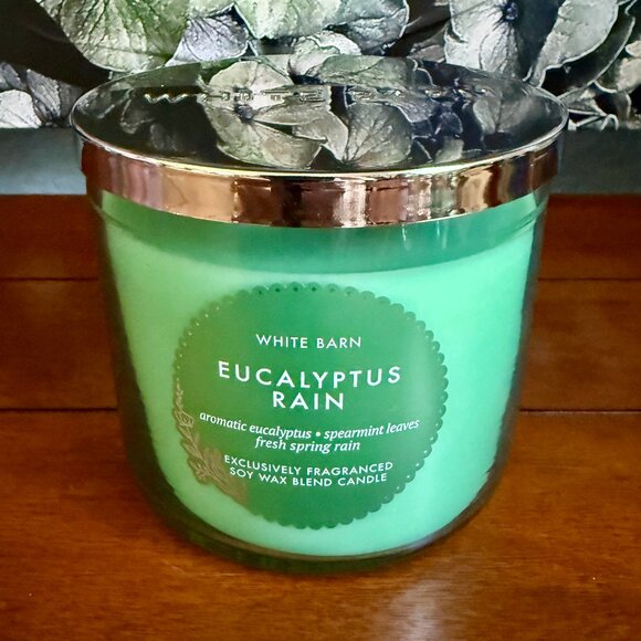 NEW EUCALYTUS RAIN 3-Wick 14.5 oz Candle  Bath & Body Works - Picture 1 of 3